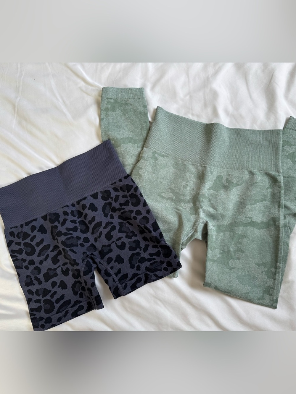 Seamless High Waisted Activewear Lot Small Camo Leggings Leopard Biker Shorts